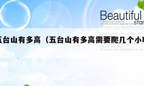 五台山有多高（五台山有多高需要爬几个小时）