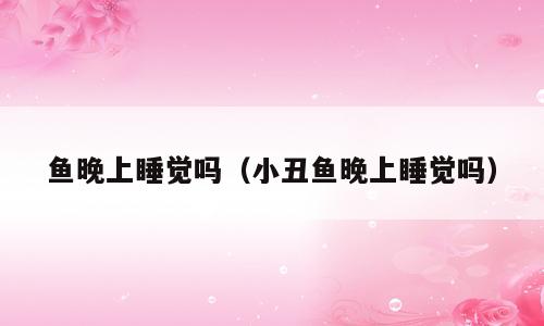 鱼晚上睡觉吗（小丑鱼晚上睡觉吗）