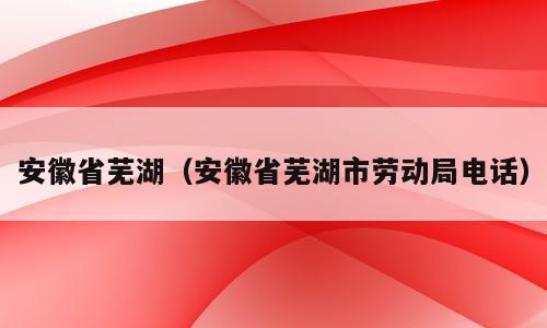 安徽省芜湖（安徽省芜湖市劳动局电话）