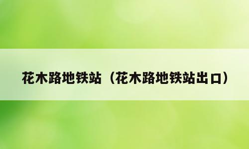 花木路地铁站（花木路地铁站出口）