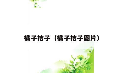橘子桔子（橘子桔子图片）