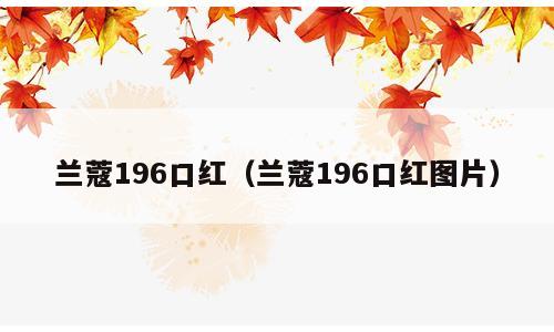 兰蔻196口红（兰蔻196口红图片）