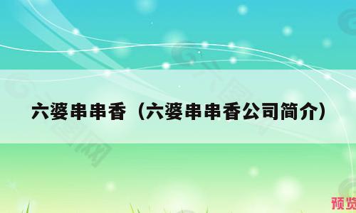 六婆串串香（六婆串串香公司简介）