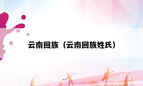 云南回族（云南回族姓氏）