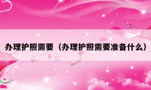 办理护照需要（办理护照需要准备什么）