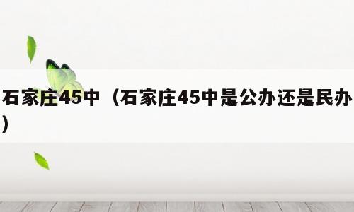 石家庄45中（石家庄45中是公办还是民办）