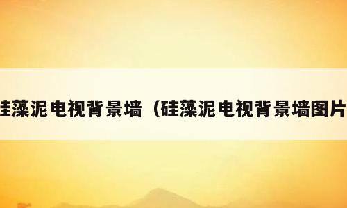硅藻泥电视背景墙（硅藻泥电视背景墙图片）