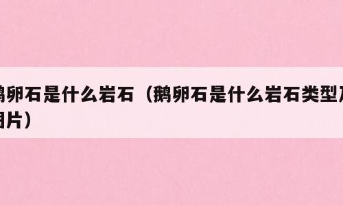 鹅卵石是什么岩石（鹅卵石是什么岩石类型及图片）