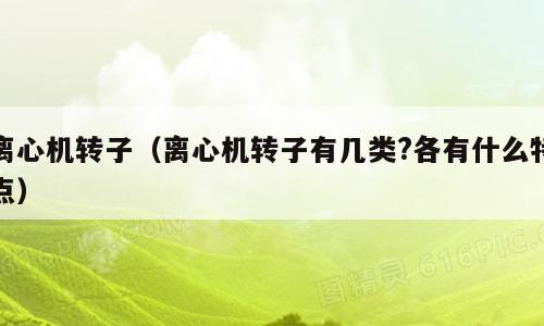 离心机转子（离心机转子有几类?各有什么特点）