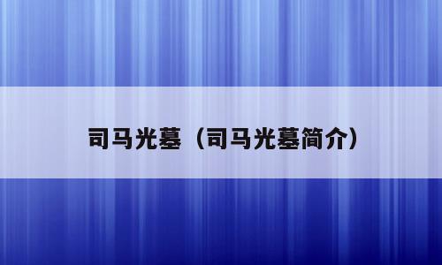 司马光墓（司马光墓简介）