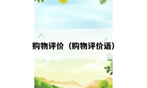 购物评价（购物评价语）