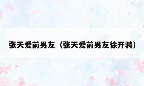 张天爱前男友（张天爱前男友徐开骋）