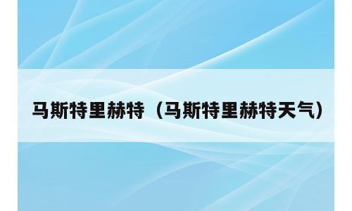 马斯特里赫特（马斯特里赫特天气）