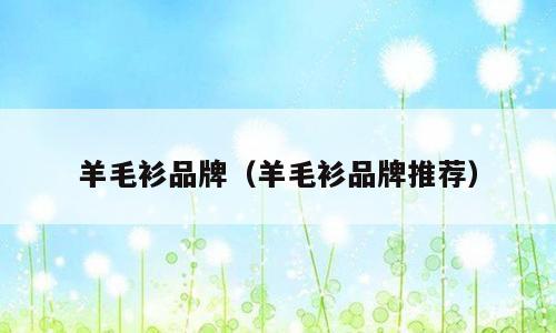 羊毛衫品牌（羊毛衫品牌推荐）