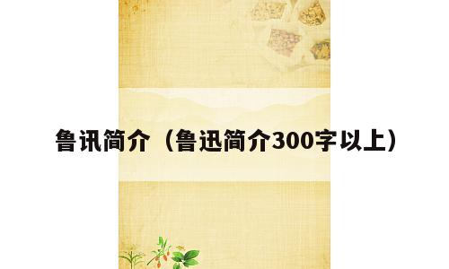 鲁讯简介（鲁迅简介300字以上）