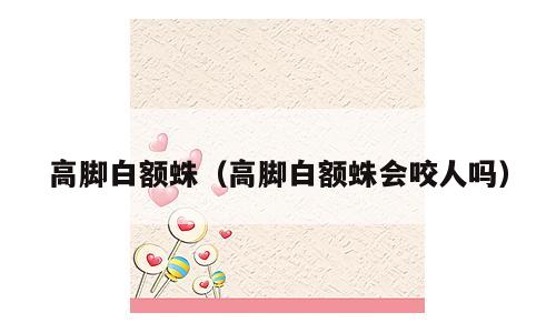 高脚白额蛛（高脚白额蛛会咬人吗）