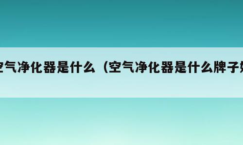 空气净化器是什么（空气净化器是什么牌子好）
