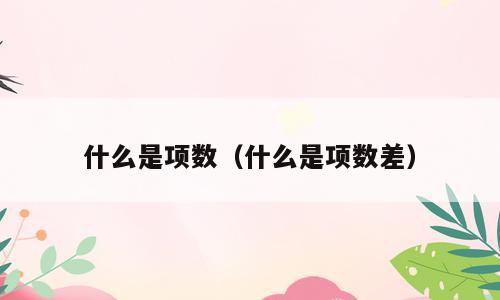 什么是项数（什么是项数差）