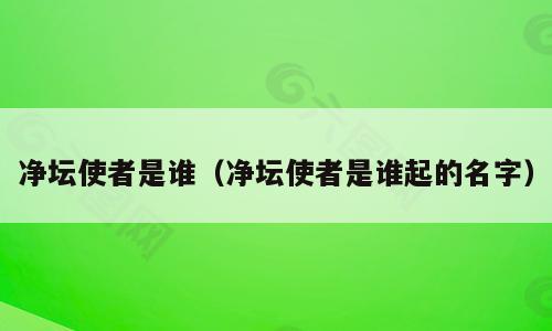 净坛使者是谁（净坛使者是谁起的名字）