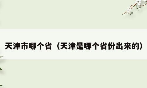 天津市哪个省（天津是哪个省份出来的）