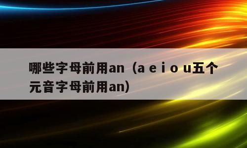 哪些字母前用an（a e i o u五个元音字母前用an）