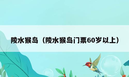 陵水猴岛（陵水猴岛门票60岁以上）