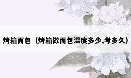 烤箱面包（烤箱做面包温度多少,考多久）
