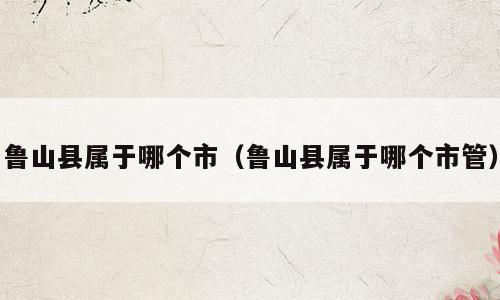 鲁山县属于哪个市（鲁山县属于哪个市管）