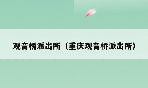 观音桥派出所（重庆观音桥派出所）