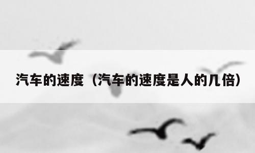 汽车的速度（汽车的速度是人的几倍）