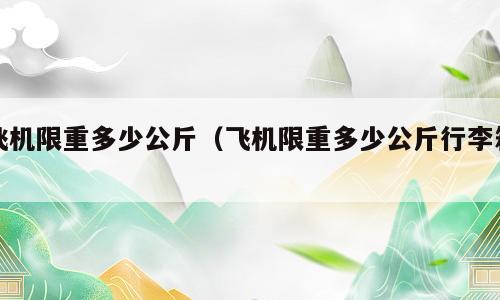 飞机限重多少公斤（飞机限重多少公斤行李箱）
