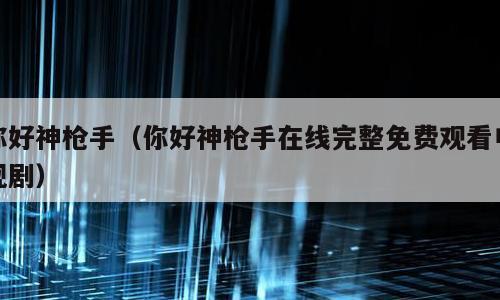 你好神枪手（你好神枪手在线完整免费观看电视剧）