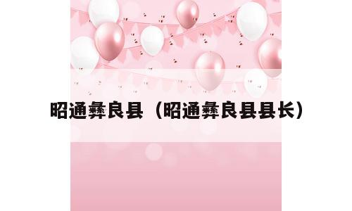昭通彝良县（昭通彝良县县长）