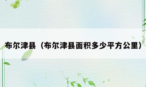 布尔津县（布尔津县面积多少平方公里）