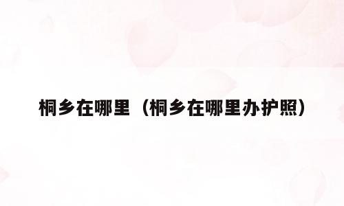 桐乡在哪里（桐乡在哪里办护照）