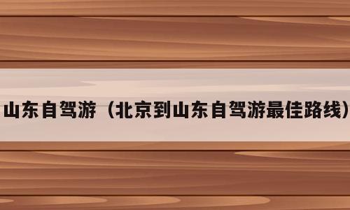 山东自驾游（北京到山东自驾游最佳路线）