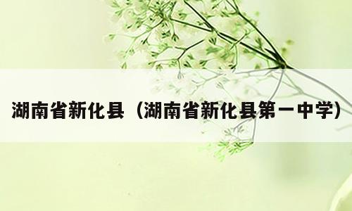湖南省新化县（湖南省新化县第一中学）