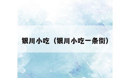银川小吃（银川小吃一条街）