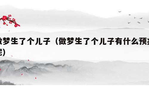 做梦生了个儿子（做梦生了个儿子有什么预兆呢）