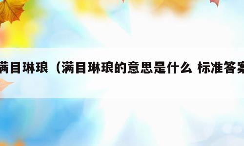 满目琳琅（满目琳琅的意思是什么 标准答案）