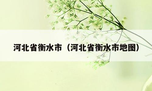 河北省衡水市（河北省衡水市地图）