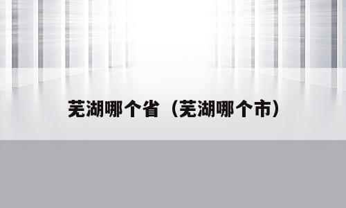 芜湖哪个省（芜湖哪个市）