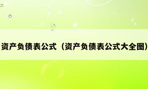 资产负债表公式（资产负债表公式大全图）
