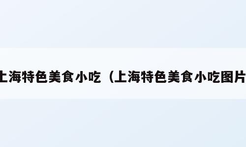 上海特色美食小吃（上海特色美食小吃图片）