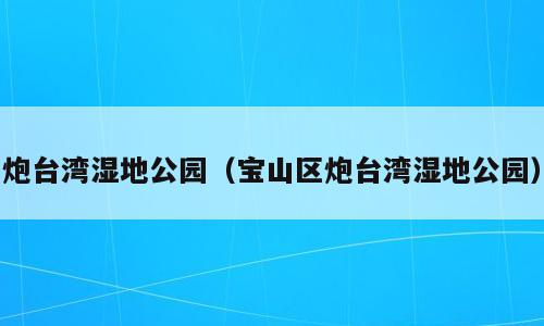 炮台湾湿地公园（宝山区炮台湾湿地公园）
