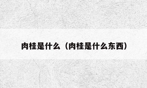 肉桂是什么（肉桂是什么东西）