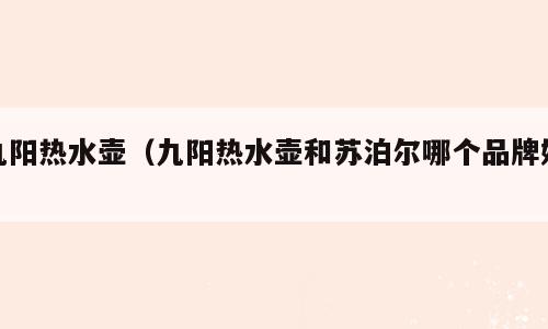 九阳热水壶（九阳热水壶和苏泊尔哪个品牌好）