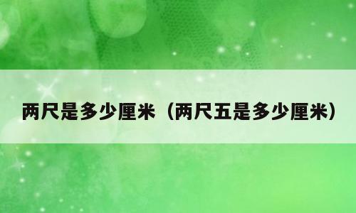 两尺是多少厘米（两尺五是多少厘米）