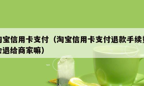 淘宝信用卡支付（淘宝信用卡支付退款手续费会退给商家嘛）