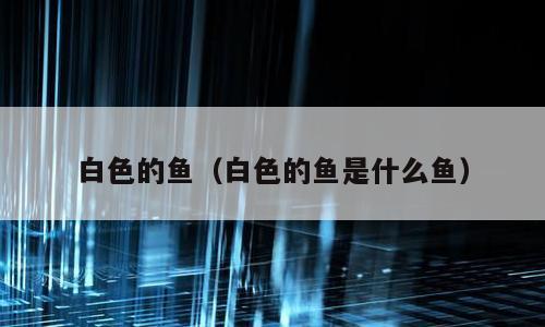 白色的鱼（白色的鱼是什么鱼）